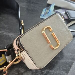 Marc Jacob Snapshot.  Elegant Gold and Cream Pink Crossbody Bag